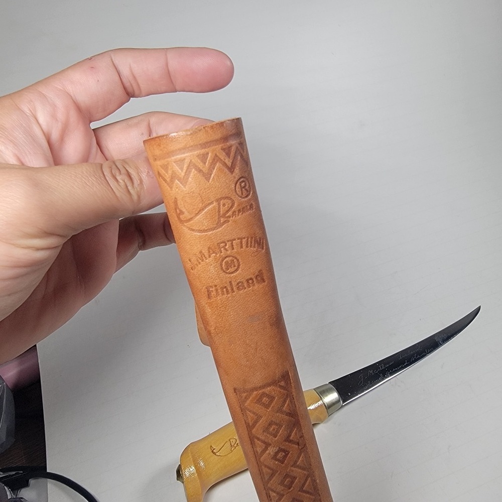 Vintage J. Marttiini Rapala Fish Fillet Knife 6" Blade w/ Leather Sheath Finland - Picture 8 of 8